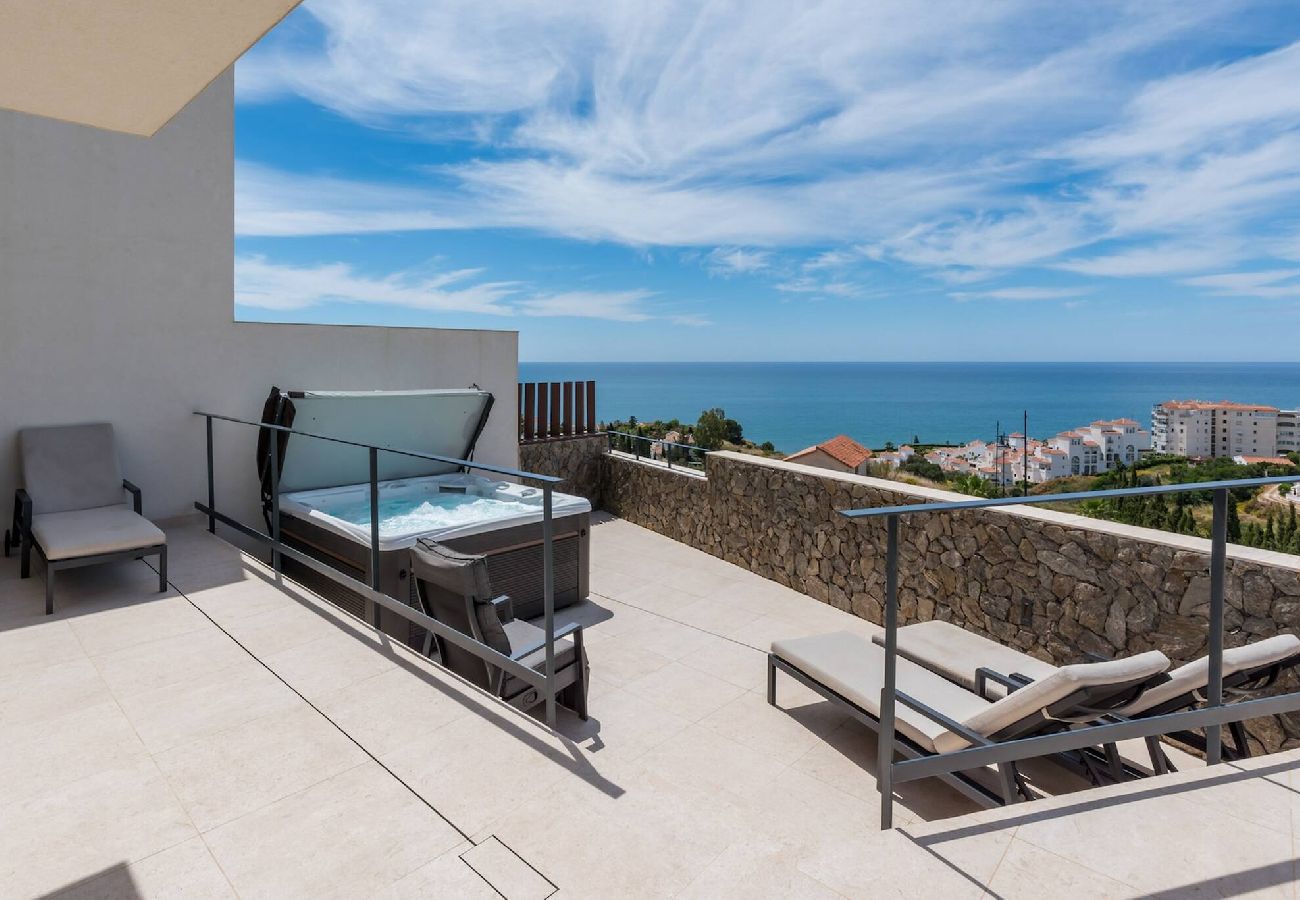 House in Torrox Costa - Luxury Villa with Private Pool and Hot Tub - access to gym, sauna & wellness centre