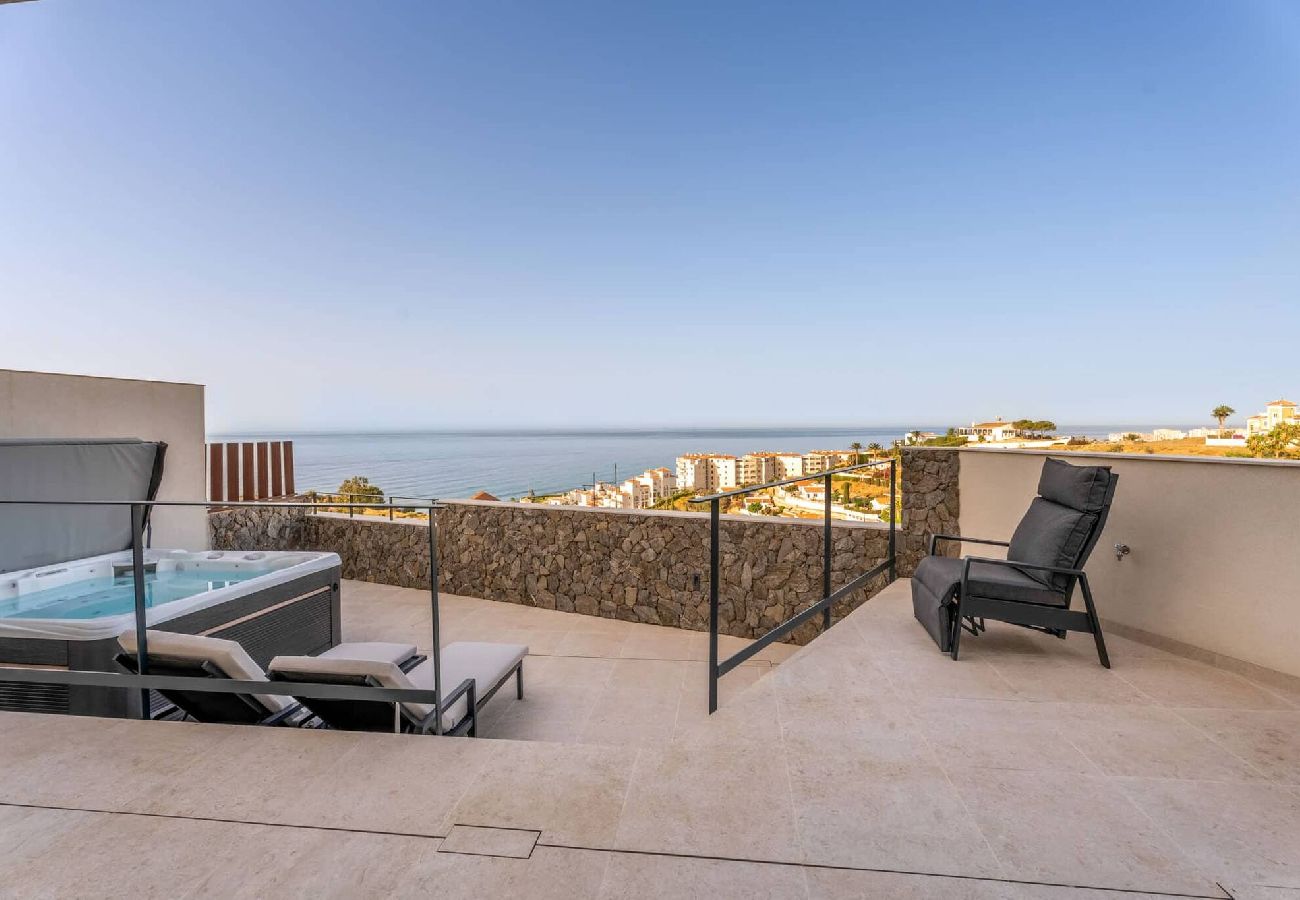 House in Torrox Costa - Luxury Villa with Private Pool and Hot Tub - access to gym, sauna & wellness centre