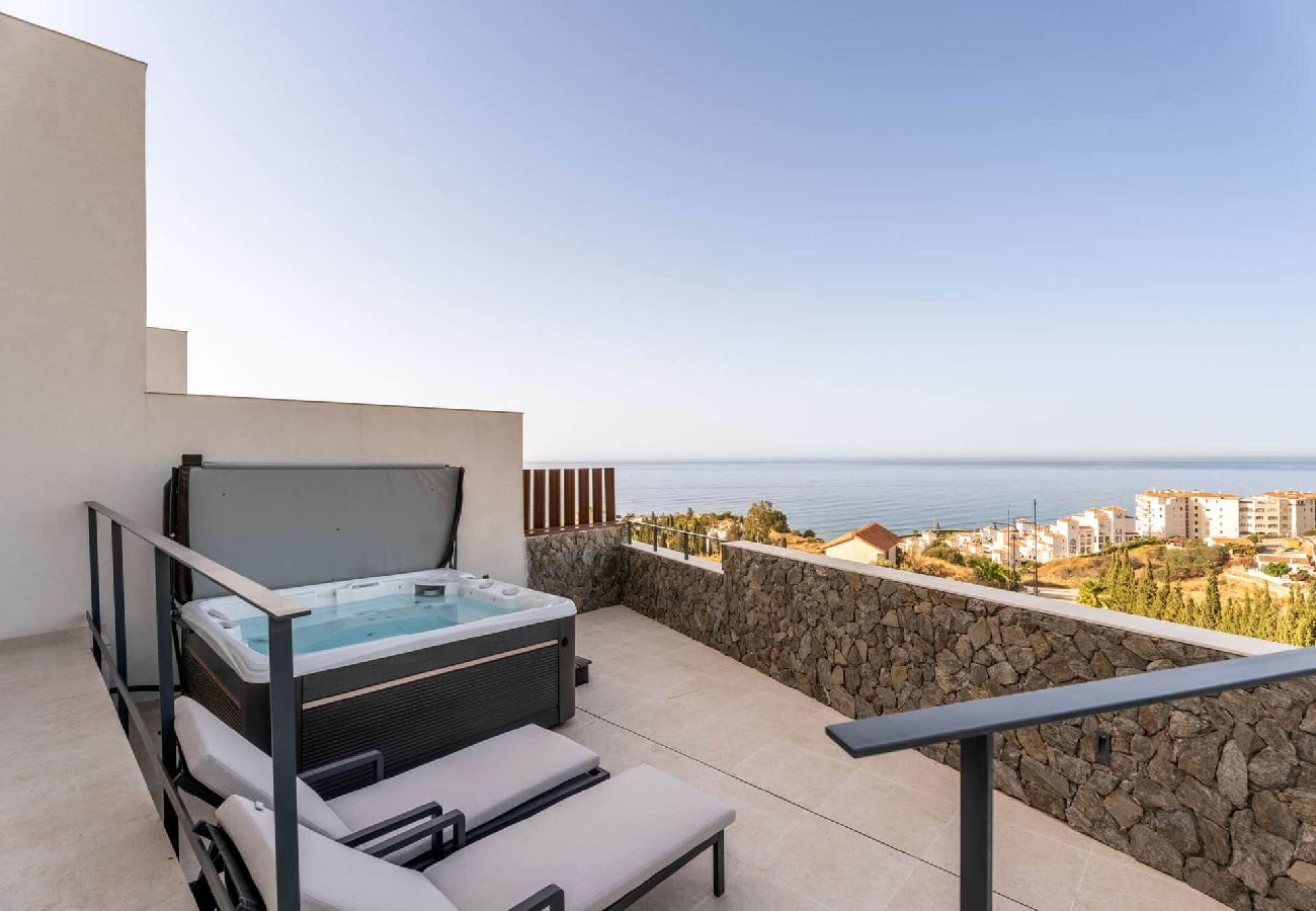 House in Torrox Costa - Luxury Villa with Private Pool and Hot Tub - access to gym, sauna & wellness centre