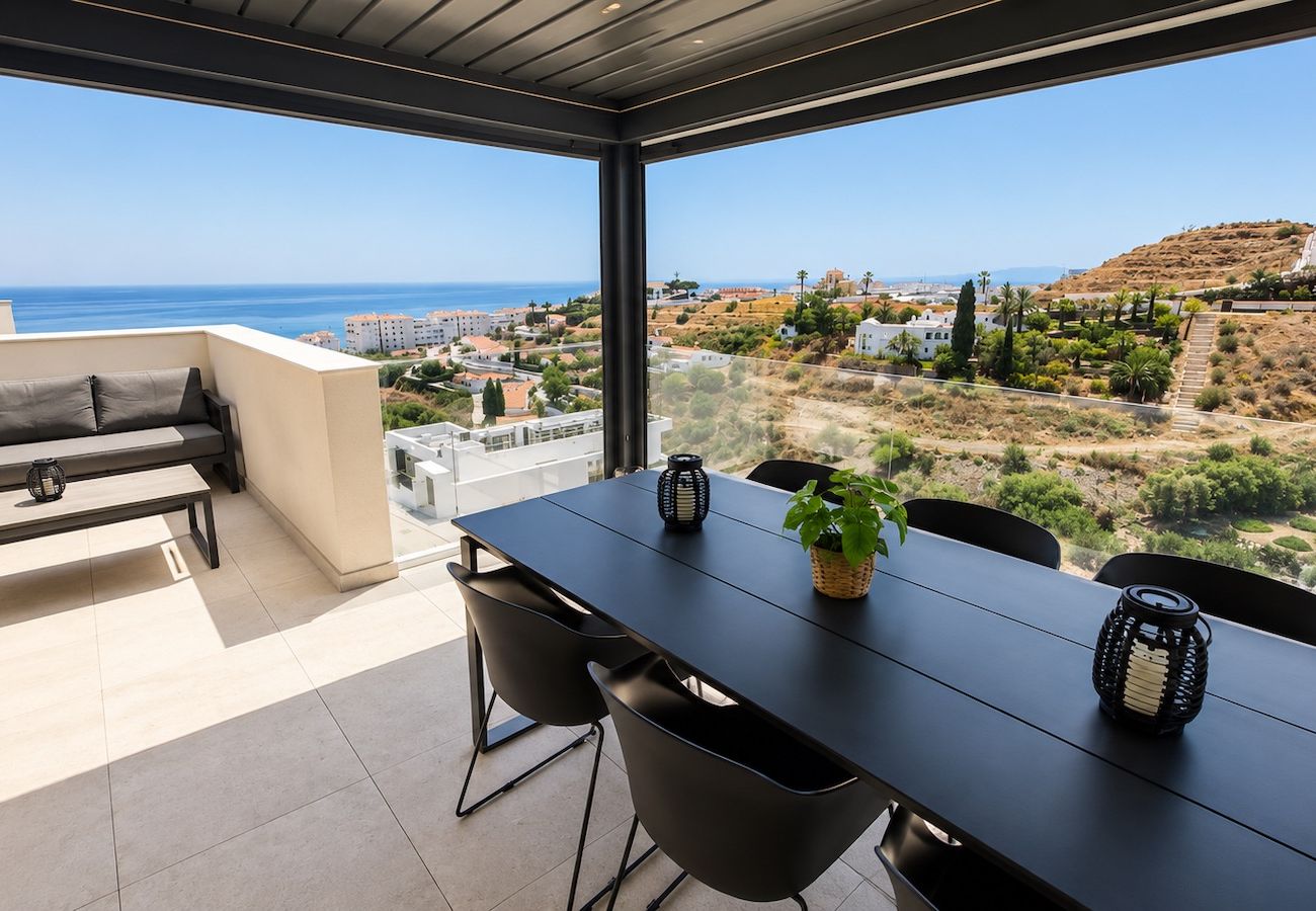 House in Torrox Costa - Modern House with Private Pool and Hot Tub - access to gym, sauna & wellness centre
