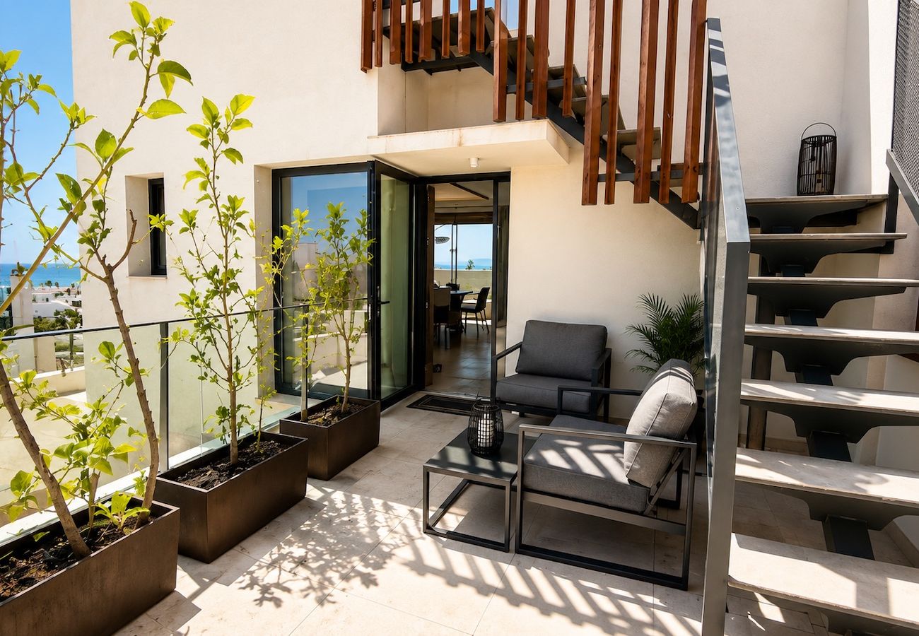 House in Torrox Costa - Modern House with Private Pool and Hot Tub - access to gym, sauna & wellness centre
