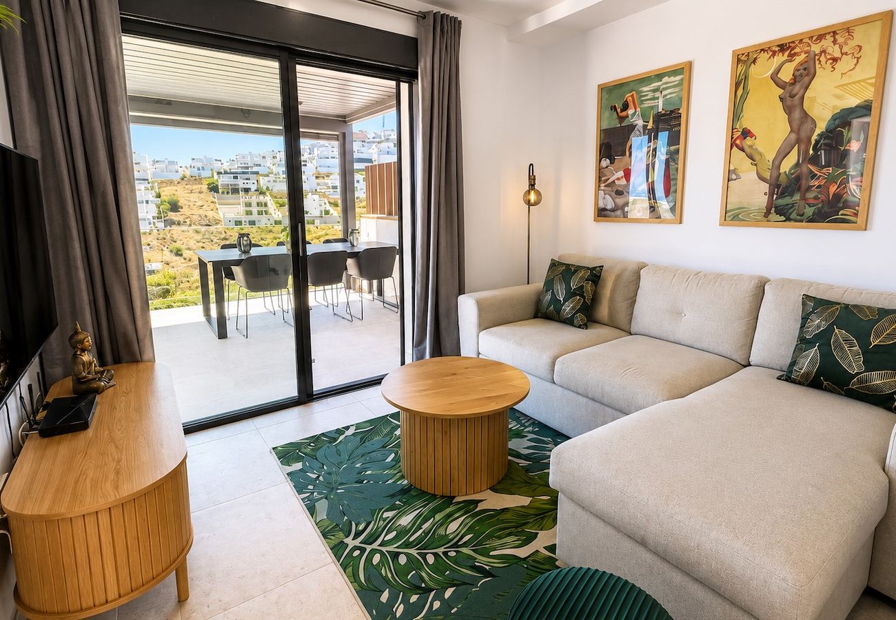 House in Torrox Costa - Modern House with Private Pool and Hot Tub - access to gym, sauna & wellness centre